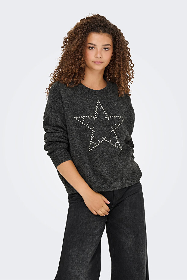 Onlrenata Wool Blend Regular Fit Star Pattern Sweater Sweater 15353062