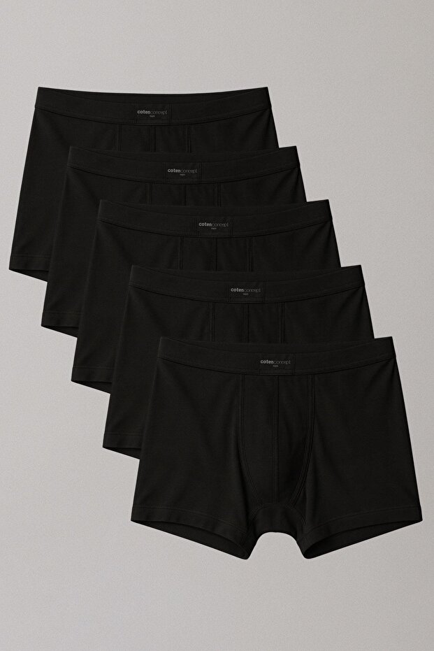 5 Adet Doğal Bambu Kısa Paça Boxer Şort - 1