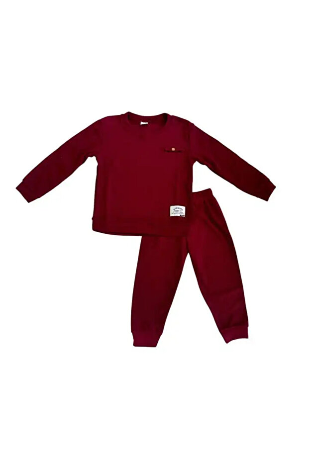 Solid color children's tracksuit set - 1
