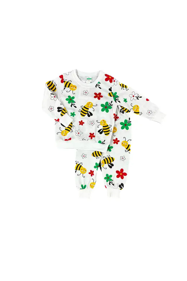 White Bee Patterned Tracksuit Set - 1