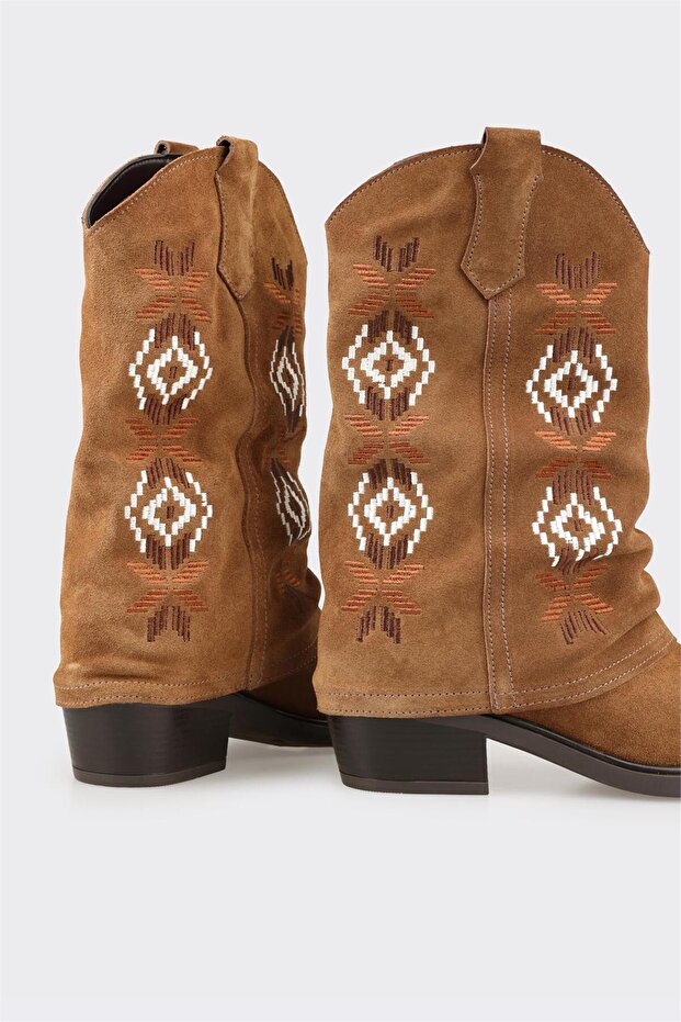 Taba Deri Kadın Western Bot - 4