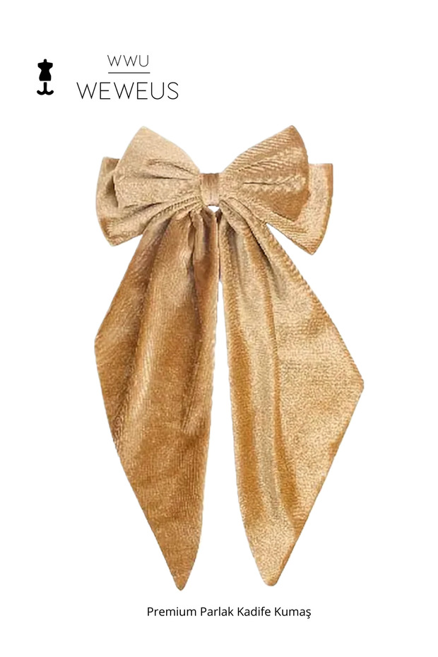 Women's Light Brown Shiny Velvet Bow Buckle