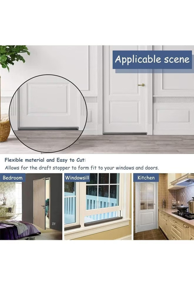 Door Gap Windproof Shield, Noise-Reducing Sealing Strip, Windproof and Dustproof Shield - 4