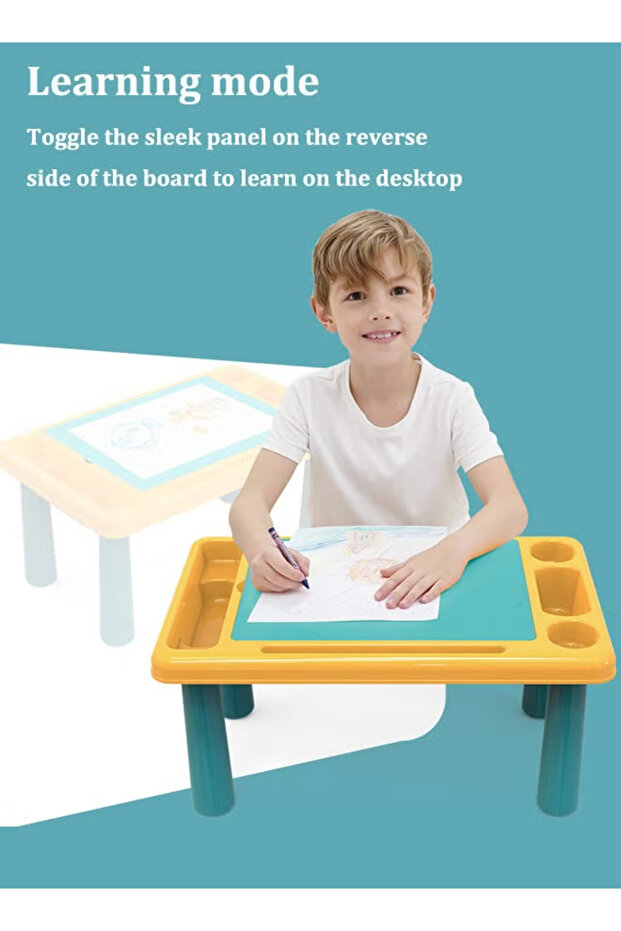 Multifunctional building block table, puzzle game table, includes 1 chair (63 building blocks) - 3