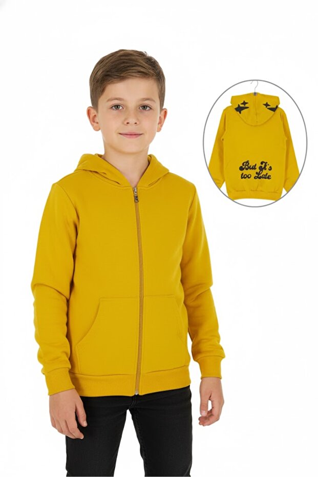 سترة للأولاد بخيطين في الخلف مطبوع مبطن بالصوف - 2