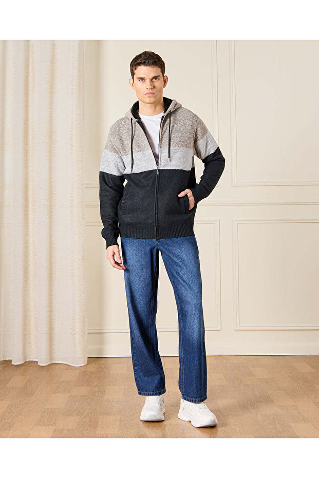 بلوفر رجالي محبوك بغطاء رأس - 2