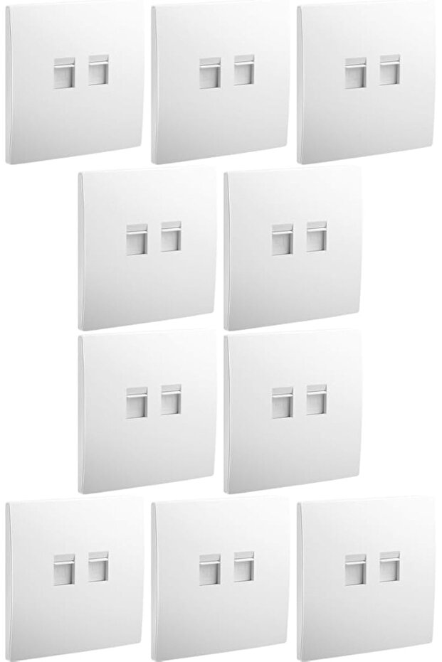 Legrand RJ45 Cat6 Network Wall Socket Faceplate - Double Outlet Matt White (10 pack)