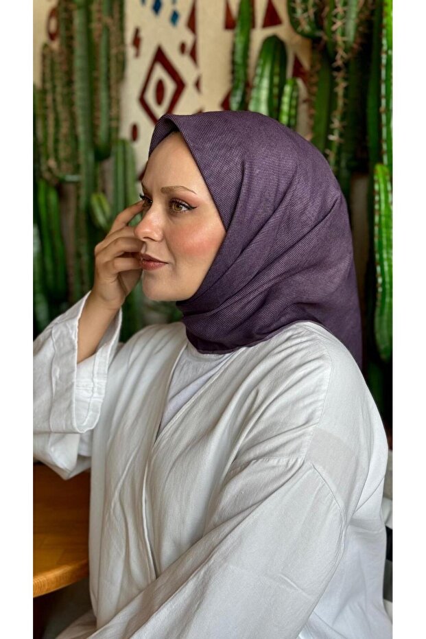 Soft Pamuk Eşarp Mor-5 - 3