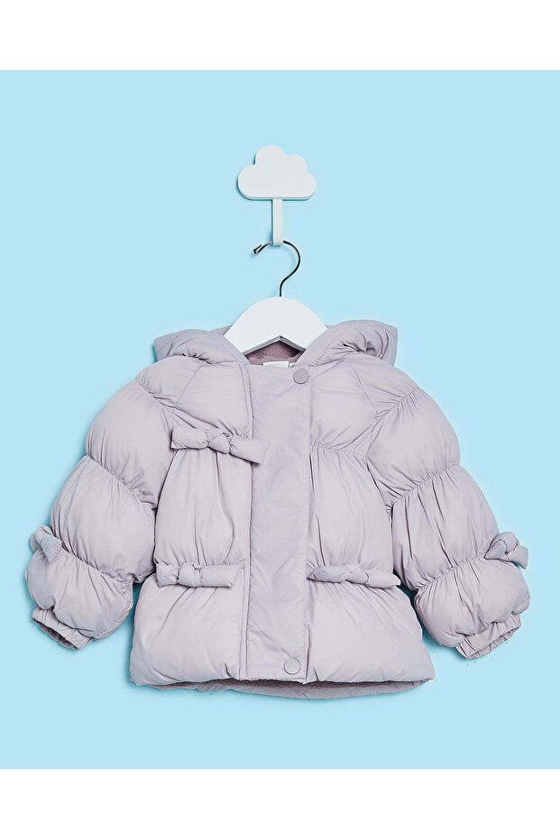 Infant Girls Lilac Puff Hooded Jacket