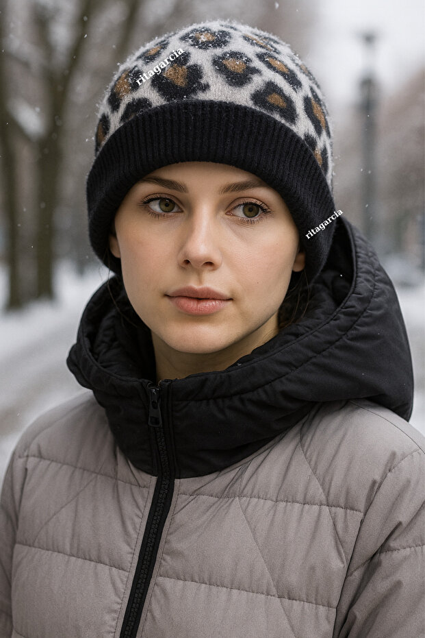 قبعة ناعمة فاخرة بنقشة الفهد - 5