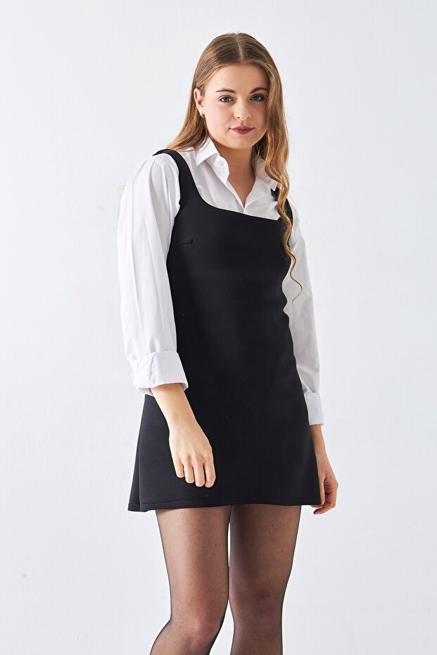 Women's Black Scuba Dress – Thick Fabric, Non-See-Through, Lycra Fabric