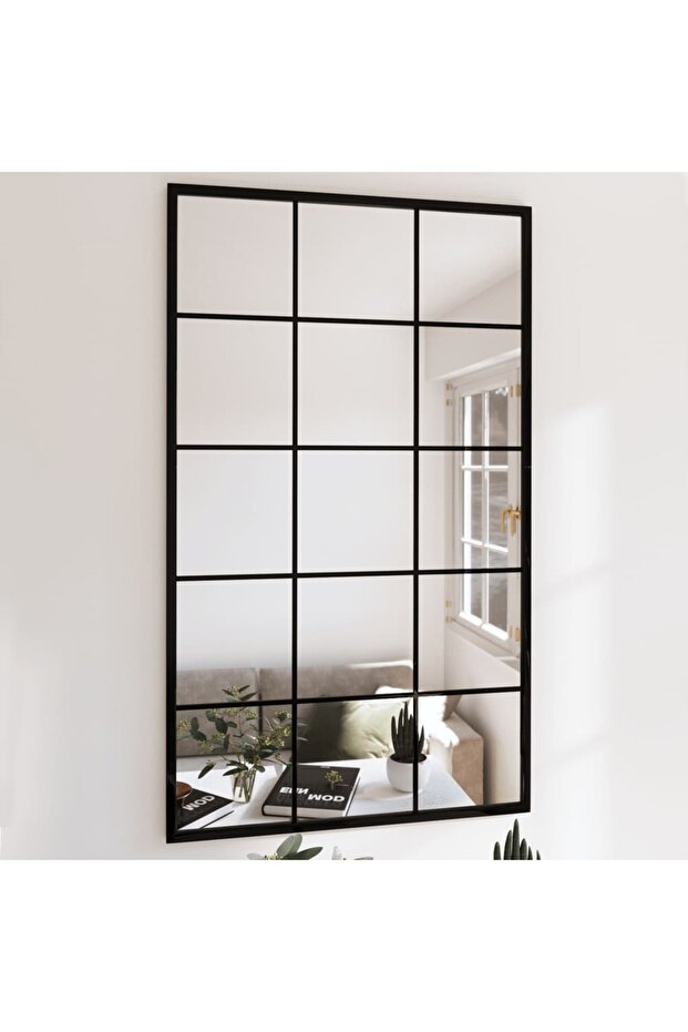 Wall Mirrors 6 pcs Black 100x60 cm Metal