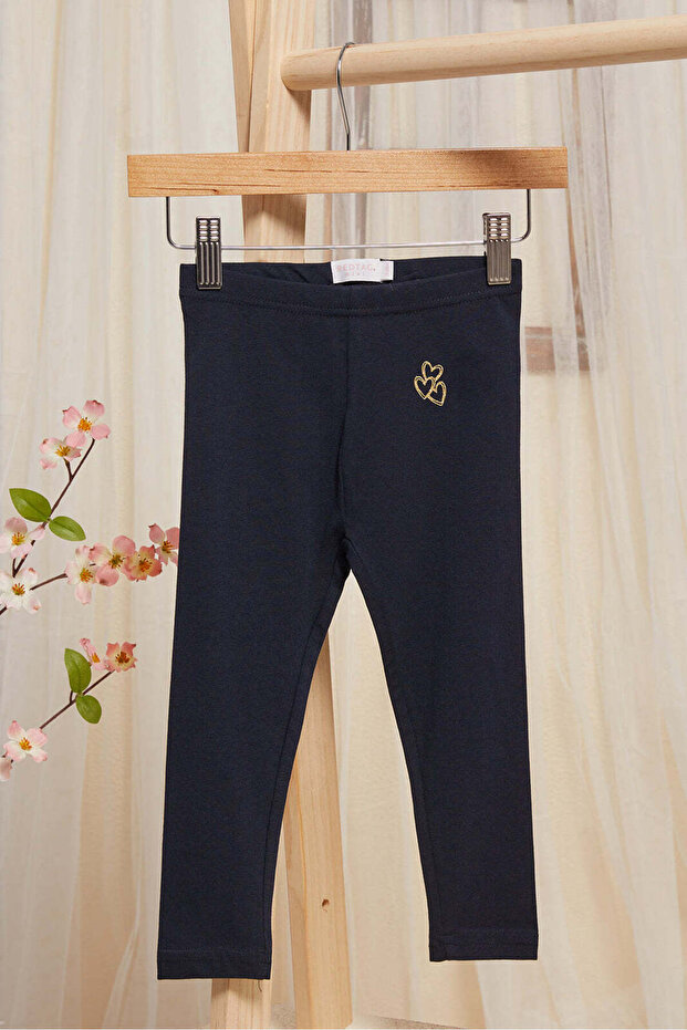 Infant Girls Navy Plain Leggings