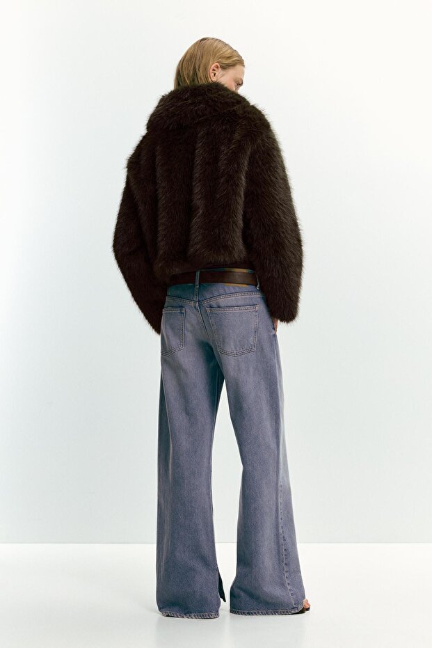 Fermuarlı kısa suni kaban - 4