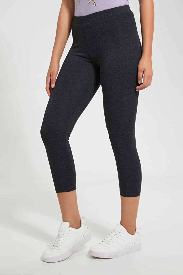 Grey Mélange Capri and Long-Length Leggings (Pack Of 2)