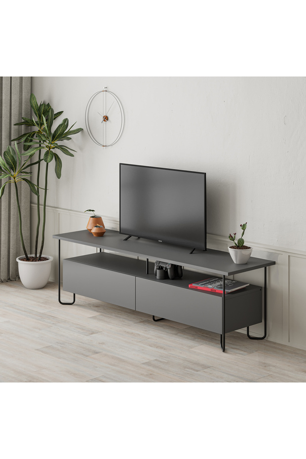 Mourah Cornea Tv Stand Up To 60 Inches - Dark Grey