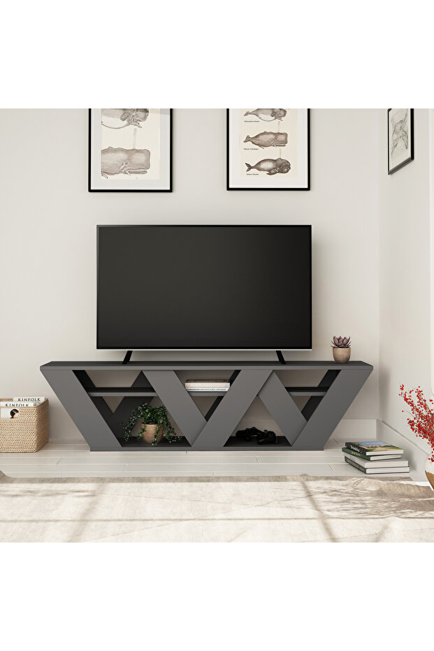 Mourah Ralla Tv Stand Up To 65 Inches - Dark Grey