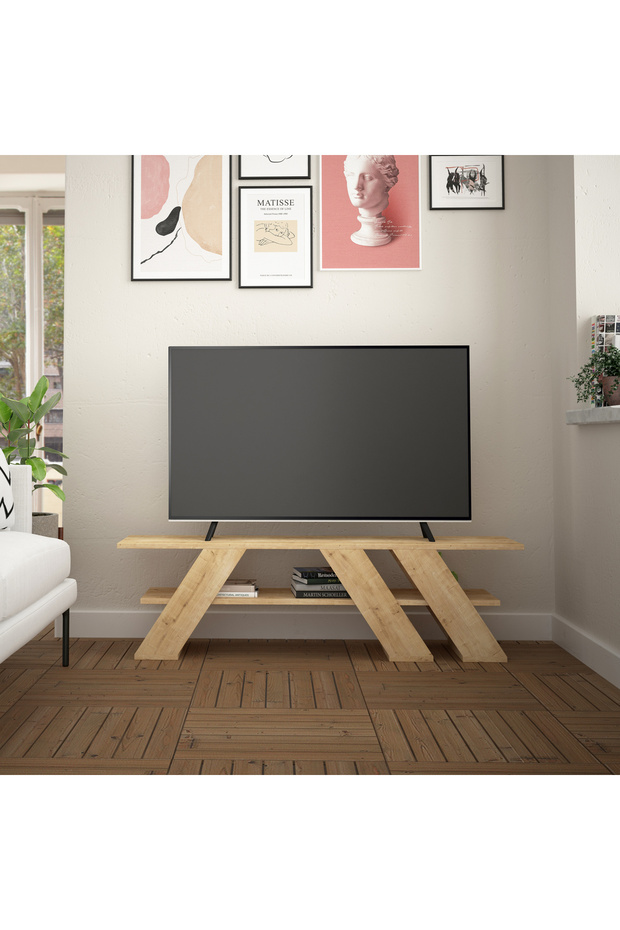 Mourah Fella Tv Stand Up To 55 Inches - Oak