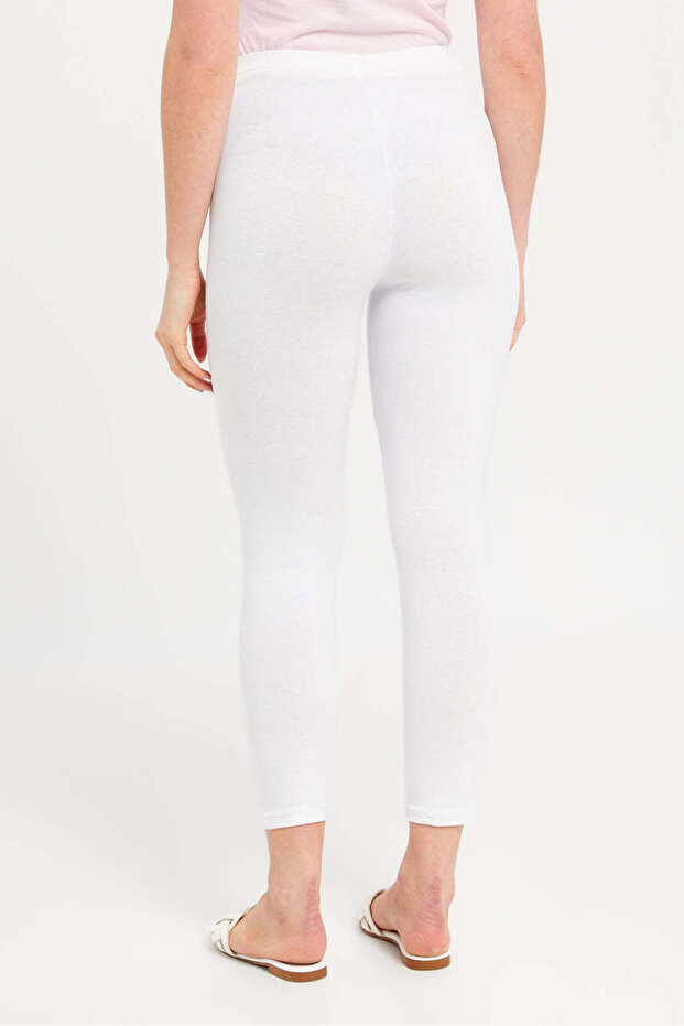 White Cropped Legging - 3