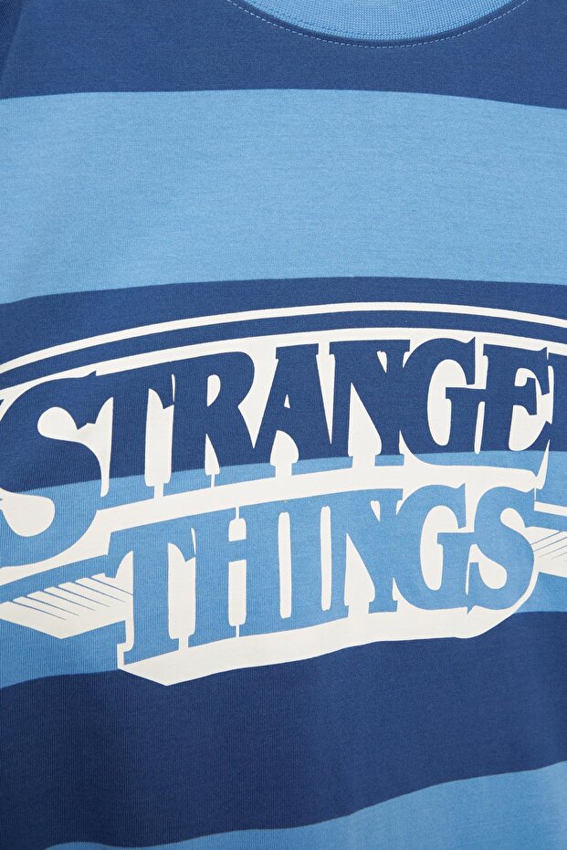 Stranger Things çizgili t-shirt - 7