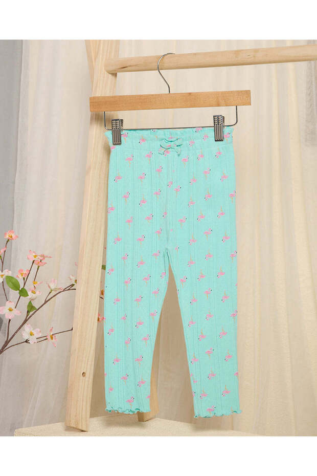Infant Girls Mint Printed Leggings