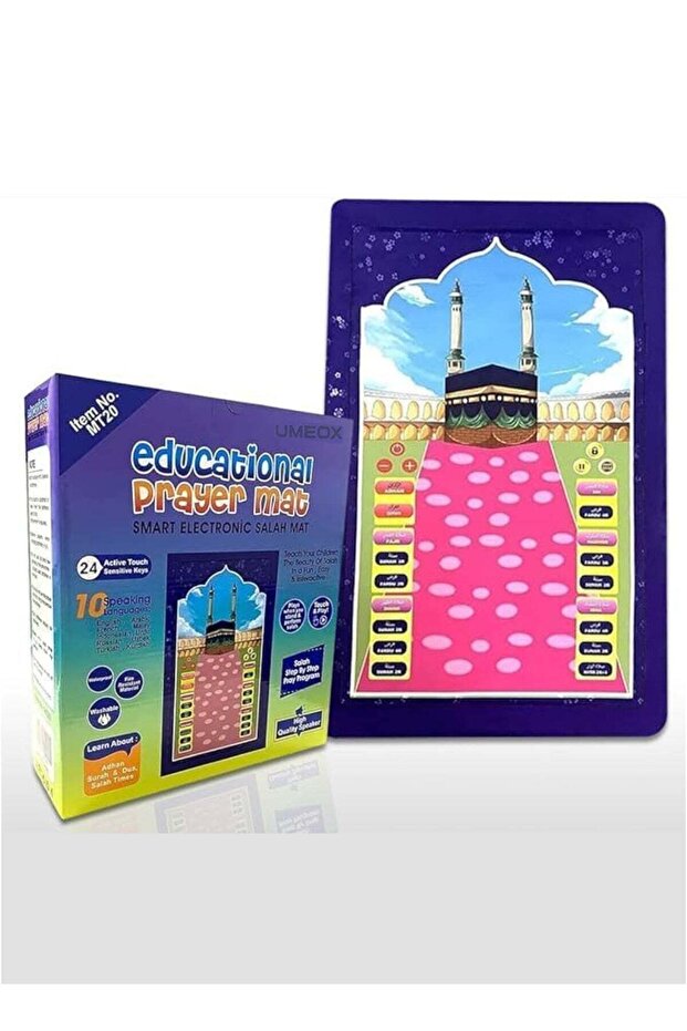 Interactive Islamic Prayer Mat for Kids - 10 Languages, Salah Learning (Medium)