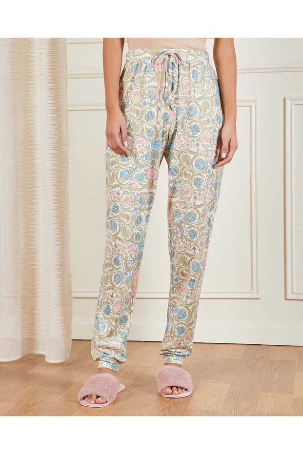Woman Multicolour Floral Print Pyjama Bottom