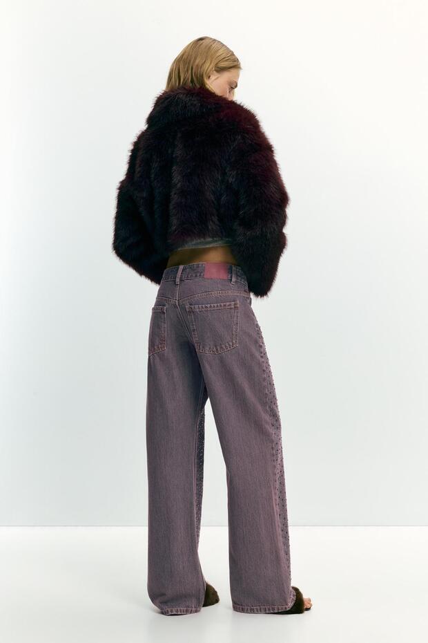 Strasslı düz kesim jean - 4