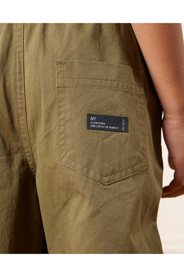 Boys Olive Solid Joggers - 5