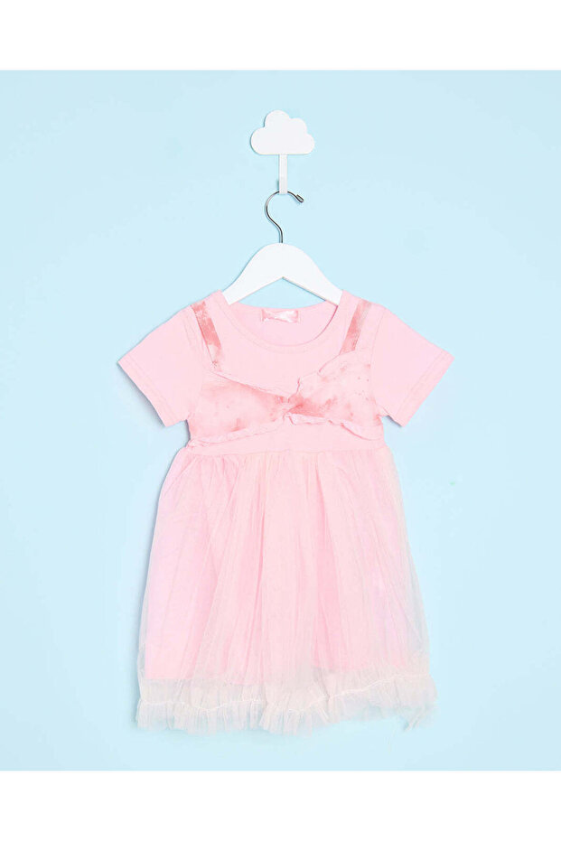 Infant Girls Pink Embellished Dress