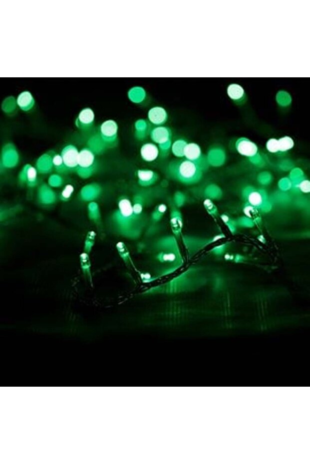 LED Light String with 100 Bulbs, Extendable 6.07 m - Green - 1