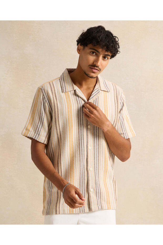 Men Beige Lounge Shirt