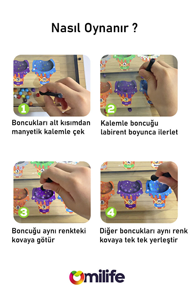 omilife Manyetik Labirent Montessori Oyuncak Ahşap Sayma Eşleştirme ...