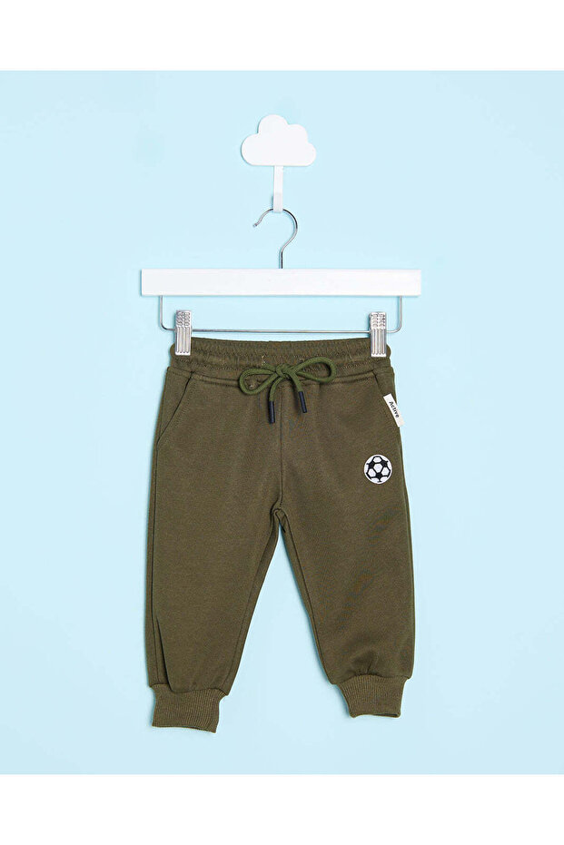 Infant Boys Olive Printed Active Pants