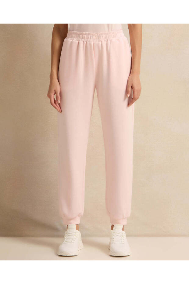Women Pink Elasticated Waist Joggers