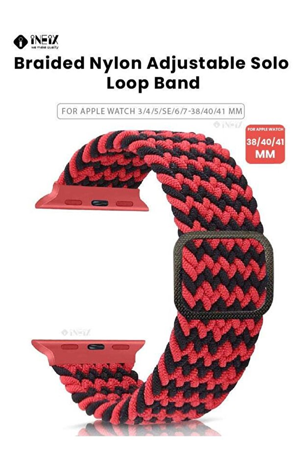 سوار من النايلون المضفر قابل للتعديل لساعة Apple Watch مقاس 38،40،41 مم