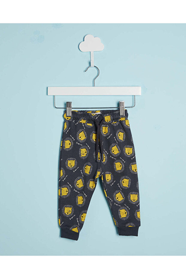 Infant Boys Charcoal Tiger Print Active Pants