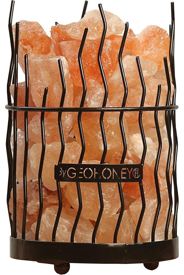 Himalayan Salt Lamp with Iron Bars