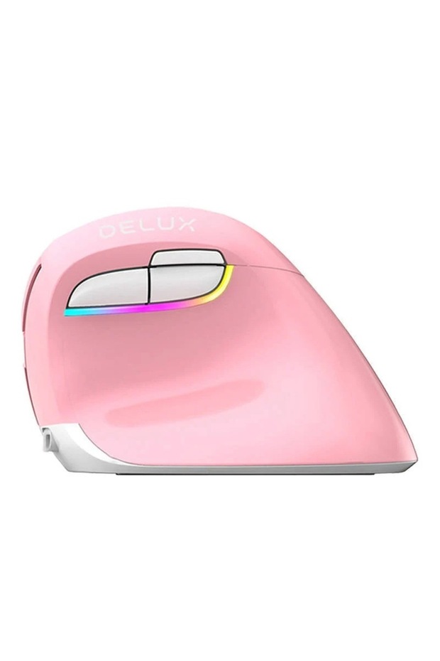 M618Mini DB BT+2.4G 2400DPI Wireless Vertical Mouse (pink) - 2
