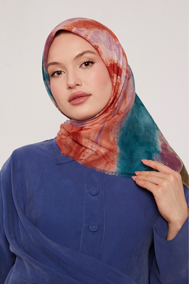 وشاح نسائي من القطن غير قابل للانزلاق ناعم بنمط مموج 100x100 سم
