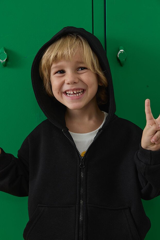 Fermuarlı Sweat Takım - siyah - 5