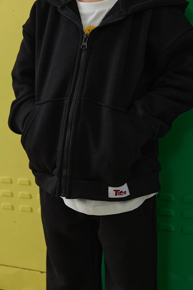 Fermuarlı Sweat Takım - siyah - 2