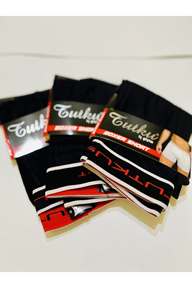 Erkek Elastan Boxer Siyah 3`lü - 3