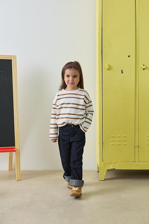 بنطلون جينز مضلع - أزرق داكن - 2