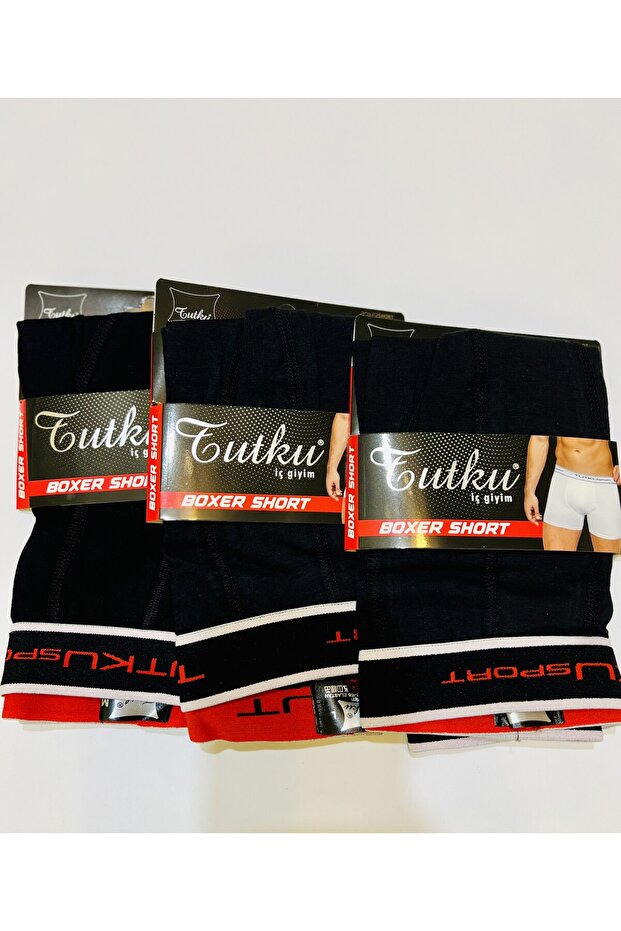 Erkek Elastan Boxer Siyah 3`lü - 2