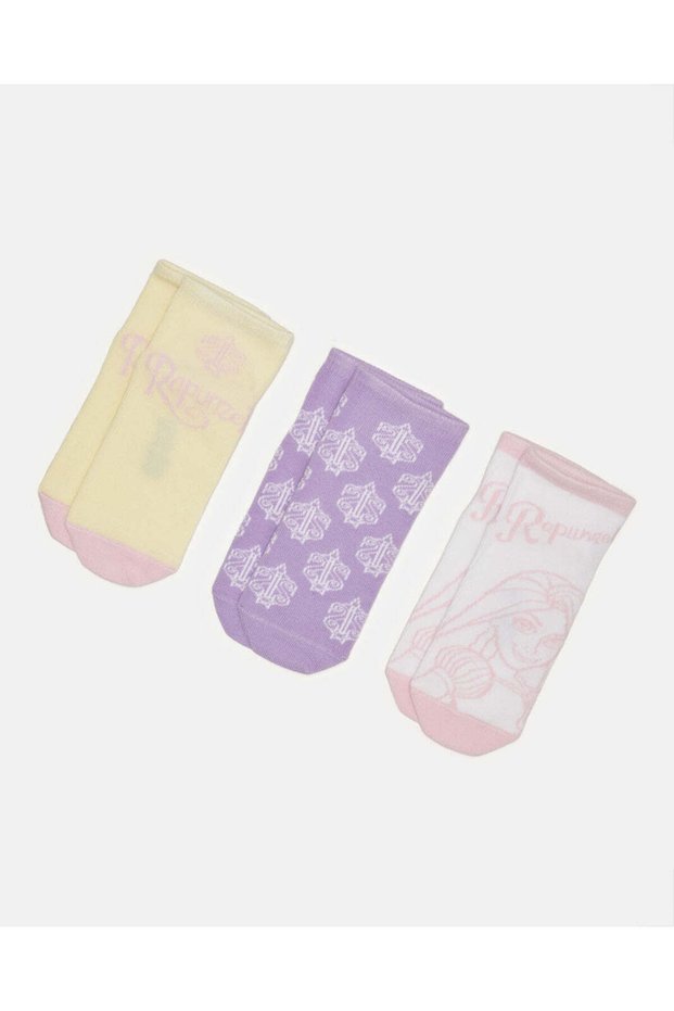 Girls Assorted Rapunzel Ankle Length Socks (3 Pairs)