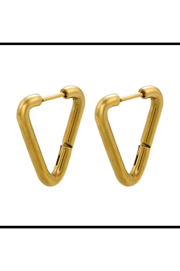 1 Pair Stainless Steel Unisex Triangle Hoop Earrings