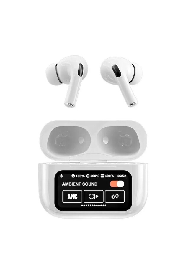 Wireless Pro ANC & ENC Earbuds with Color Display (White) - 2