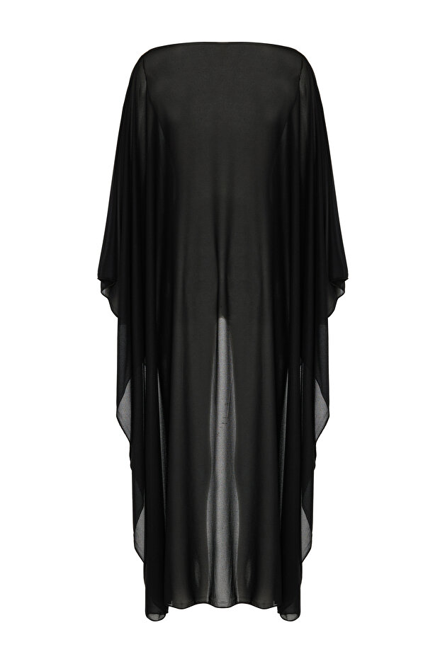 Siyah Krep Kaftan - 1