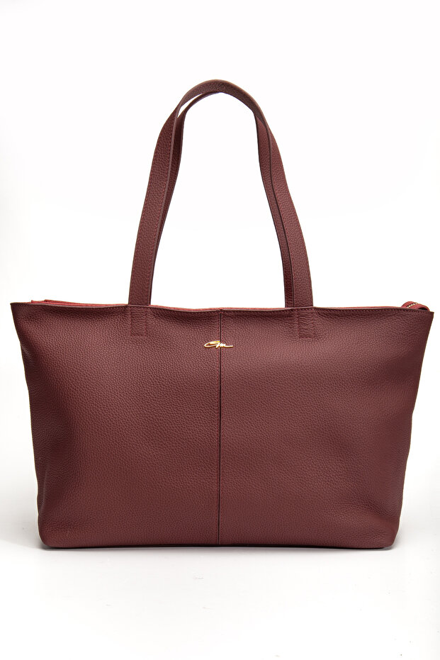 Vera Shoulder Bag Genuine Leather Claret Red